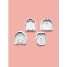 Aktastore Kıyafet Kurabiye Kalıbı ve Şeker Hamuru Kalıbı 4'lü Set