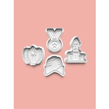 Aktastore Olimpiyat Oyunları Kurabiye Kalıbı ve Şeker Hamuru Kalıbı 4'lü Set