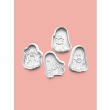 Aktastore Hayalet Figürü Kurabiye Kalıbı ve Şeker Hamuru Kalıbı 4'lü Set