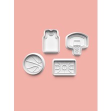 Aktastore Basketbol Kurabiye Kalıbı ve Şeker Hamuru Kalıbı 4'lü Set