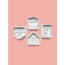 Aktastore Işe Alım Kurabiye Kalıbı ve Şeker Hamuru Kalıbı 4'lü Set