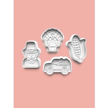 Aktastore Şükran Günü Kurabiye Kalıbı ve Şeker Hamuru Kalıbı 4'lü Set