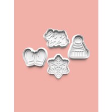 Aktastore Kış Mevsimi Teması Kurabiye Kalıbı ve Şeker Hamuru Kalıbı 4'lü Set