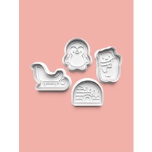 Aktastore Kuzey Kutbu Kurabiye Kalıbı ve Şeker Hamuru Kalıbı 4'lü Set
