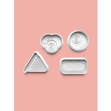 Aktastore Bilardo Kurabiye Kalıbı ve Şeker Hamuru Kalıbı 4'lü Set