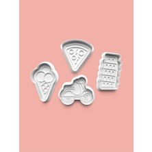 Aktastore Italya Teması Kurabiye Kalıbı ve Şeker Hamuru Kalıbı 4'lü Set