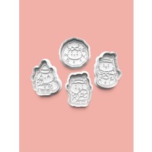 Aktastore Süslü Kedi Kurabiye Kalıbı ve Şeker Hamuru Kalıbı 4'lü Set