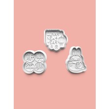 Aktastore Lunar New Year Kurabiye Kalıbı ve Şeker Hamuru Kalıbı 3'lü Set