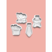 Aktastore Baba Teması Kurabiye Kalıbı ve Şeker Hamuru Kalıbı 4'lü Set