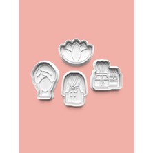 Aktastore Spa Kurabiye Kalıbı ve Şeker Hamuru Kalıbı 4'lü Set