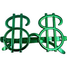 Parti Gözlük Plastik Camsız Dolar Temalı Yeşil 14X6 cm