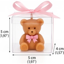 Hoş Geldin Bebek Ayıcık Mum Hediyelik – Kız Bebek – Pembe Kurdele – Mevlid – Baby Shower – El Yapımı (10–30 Adet)