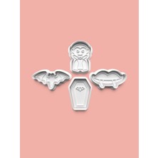 Aktastore Vampir Kurabiye Kalıbı ve Şeker Hamuru Kalıbı 4'lü Set