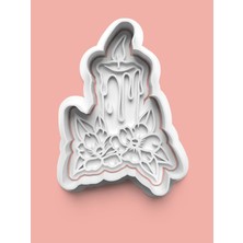 Aktastore Çiçek Temalı Mum Figürü Kurabiye Kalıbı ve Şeker Hamuru Kalıbı