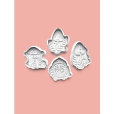 Aktastore Mantar Kurabiye Kalıbı ve Şeker Hamuru Kalıbı 4'lü Set