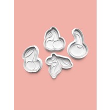 Aktastore Kiraz Kurabiye Kalıbı ve Şeker Hamuru Kalıbı 4'lü Set