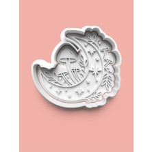 Aktastore Çiçek Temalı Ay Figürü Kurabiye Kalıbı ve Şeker Hamuru Kalıbı