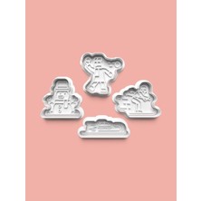 Aktastore Kış Sporu Lama Kurabiye Kalıbı ve Şeker Hamuru Kalıbı 4'lü Set