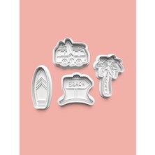 Aktastore Sörf Kurabiye Kalıbı ve Şeker Hamuru Kalıbı 4'lü Set