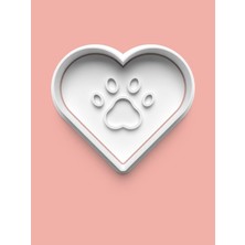 Aktastore Kalp Temalı Köpek Patisi Kurabiye Kalıbı ve Şeker Hamuru Kalıbı