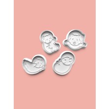 Aktastore Hamster Figürü Kurabiye Kalıbı ve Şeker Hamuru Kalıbı 4'lü Set