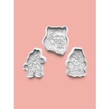 Aktastore Kurtadam Kurabiye Kalıbı ve Şeker Hamuru Kalıbı 3'lü Set