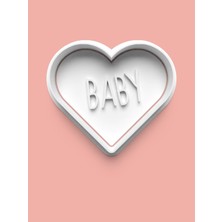 Baby Yazılı Kalp Kurabiye Kalıbı ve Şeker Hamuru Kalıbı