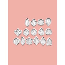 Aktastore Yaprak Figürü Kurabiye Kalıbı ve Şeker Hamuru Kalıbı 15'li Set
