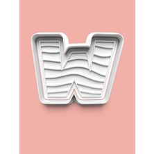 Aktastore Desenli W Harfi Kurabiye Kalıbı ve Şeker Hamuru Kalıbı