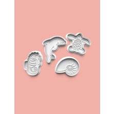 Aktastore Okyanus Teması Kurabiye Kalıbı ve Şeker Hamuru Kalıbı 4'lü Set