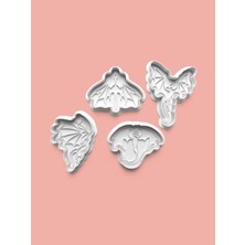 Aktastore Ejderha Kurabiye Kalıbı ve Şeker Hamuru Kalıbı 4'lü Set