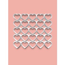 Aktastore Çoklu Kesici Kalp Kurabiye Kalıbı ve Şeker Hamuru Kalıbı 4 cm