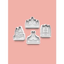 Aktastore Budapeşte Kurabiye Kalıbı ve Şeker Hamuru Kalıbı 4'lü Set