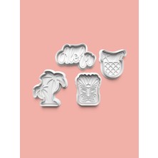Aktastore Kumsal Sahil Teması Kurabiye Kalıbı ve Şeker Hamuru Kalıbı 4'lü Set
