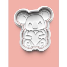 Aktastore Sevimli Kalp Figürlü Koala Kurabiye Kalıbı ve Şeker Hamuru Kalıbı