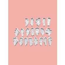 Aktastore Çiçekler Set Kurabiye Kalıbı ve Şeker Hamuru Kalıbı 20'li Set