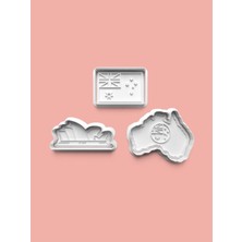 Aktastore Avusturalya Teması Kurabiye Kalıbı ve Şeker Hamuru Kalıbı 3'lü Set