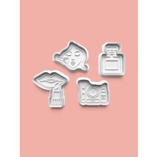 Aktastore Kadın Bakım Güzellik Kurabiye Kalıbı ve Şeker Hamuru Kalıbı 4'lü Set
