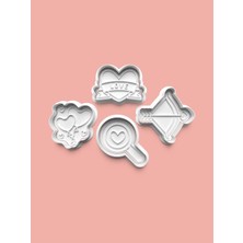 Aktastore Aşk Kurabiye Kalıbı ve Şeker Hamuru Kalıbı 4'lü Set