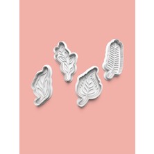 Aktastore Yaprak Figürü Kurabiye Kalıbı ve Şeker Hamuru Kalıbı 4'lü Set