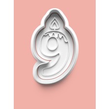 Aktastore Mum Figürlü Dokuz Rakamı Kurabiye Kalıbı ve Şeker Hamuru Kalıbı - 9 Numara