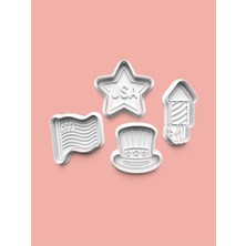 Aktastore Amerika Teması Kurabiye Kalıbı ve Şeker Hamuru Kalıbı 4'lü Set