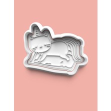 Aktastore Unicorn Temalı Kedicik Figürü Kurabiye Kalıbı ve Şeker Hamuru Kalıbı