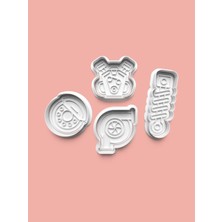 Aktastore Araba Yedek Parça Kurabiye Kalıbı ve Şeker Hamuru Kalıbı 4'lü Set