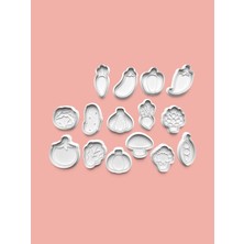 Aktastore Sebzeler Kurabiye Kalıbı ve Şeker Hamuru Kalıbı 15'li Set