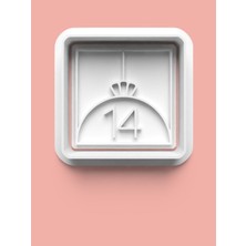 Aktastore Kareli 14 Numara Figürü Kurabiye Kalıbı ve Şeker Hamuru Kalıbı - On Dört Rakamı