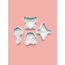 Aktastore Ortaçağ Silahları Kurabiye Kalıbı ve Şeker Hamuru Kalıbı 4'lü Set