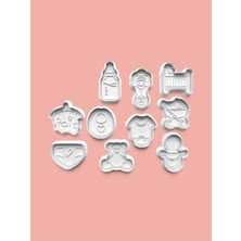Aktastore Bebek Seti Kurabiye Kalıbı ve Şeker Hamuru Kalıbı 10'lu Set