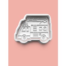 Aktastore Itfaiye Kamyonu Itfaiye Arabası Kurabiye Kalıbı ve Şeker Hamuru Kalıbı