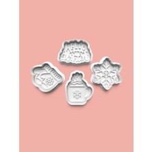 Aktastore Kış Mevsimi Teması Kurabiye Kalıbı ve Şeker Hamuru Kalıbı 4'lü Set